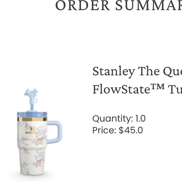Stanley x Love Shack Fancy Tumbler 20oz Blue Floral - Picture 1 of 2
